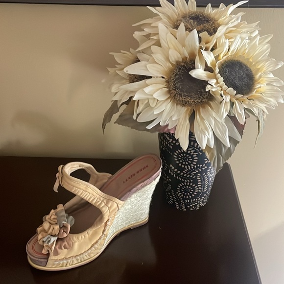 MISS SIXTY TAMARA LEATHER WEDGES SZ 38 WORN ONE TIME - Picture 4 of 15